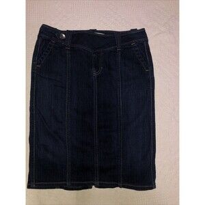 Vintage Gap Jeans Denim Skirt Stretch Straight Pencil Size 4 Womens Back Slit